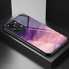 Coque Contour Silicone et Vitre Motif Fantaisie Miroir Etui Housse LS1 pour OnePlus Nord 2T 5G Violet