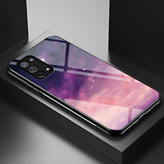 Coque Contour Silicone et Vitre Motif Fantaisie Miroir Etui Housse LS1 pour OnePlus Nord N200 5G Violet