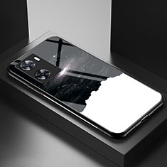 Coque Contour Silicone et Vitre Motif Fantaisie Miroir Etui Housse LS1 pour Oppo A77 4G Noir