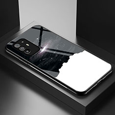 Coque Contour Silicone et Vitre Motif Fantaisie Miroir Etui Housse LS1 pour Oppo F19 Pro+ Plus 5G Noir