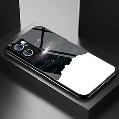 Coque Contour Silicone et Vitre Motif Fantaisie Miroir Etui Housse LS1 pour Oppo Find X5 Lite 5G Noir