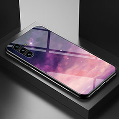 Coque Contour Silicone et Vitre Motif Fantaisie Miroir Etui Housse LS1 pour Samsung Galaxy A04s Violet