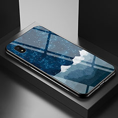 Coque Contour Silicone et Vitre Motif Fantaisie Miroir Etui Housse LS1 pour Samsung Galaxy A10e Bleu