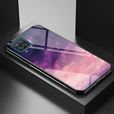 Coque Contour Silicone et Vitre Motif Fantaisie Miroir Etui Housse LS1 pour Samsung Galaxy A12 Nacho Violet