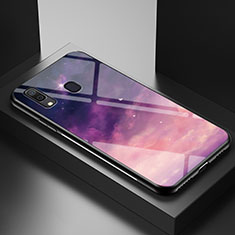 Coque Contour Silicone et Vitre Motif Fantaisie Miroir Etui Housse LS1 pour Samsung Galaxy A20 Violet