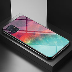 Coque Contour Silicone et Vitre Motif Fantaisie Miroir Etui Housse LS1 pour Samsung Galaxy A51 5G Rouge