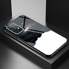 Coque Contour Silicone et Vitre Motif Fantaisie Miroir Etui Housse LS1 pour Samsung Galaxy A52 5G Noir