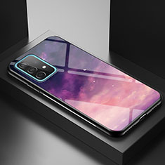 Coque Contour Silicone et Vitre Motif Fantaisie Miroir Etui Housse LS1 pour Samsung Galaxy A52 5G Violet