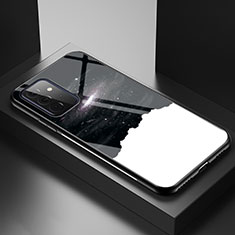 Coque Contour Silicone et Vitre Motif Fantaisie Miroir Etui Housse LS1 pour Samsung Galaxy A72 5G Noir