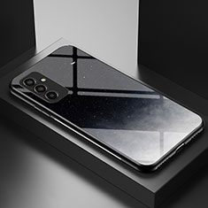 Coque Contour Silicone et Vitre Motif Fantaisie Miroir Etui Housse LS1 pour Samsung Galaxy F13 4G Gris