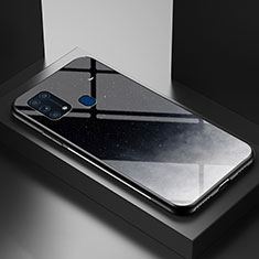 Coque Contour Silicone et Vitre Motif Fantaisie Miroir Etui Housse LS1 pour Samsung Galaxy M21s Gris