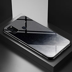 Coque Contour Silicone et Vitre Motif Fantaisie Miroir Etui Housse LS1 pour Samsung Galaxy M30s Gris