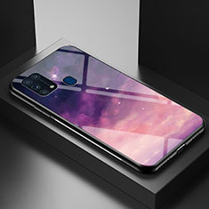 Coque Contour Silicone et Vitre Motif Fantaisie Miroir Etui Housse LS1 pour Samsung Galaxy M31 Prime Edition Violet