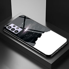 Coque Contour Silicone et Vitre Motif Fantaisie Miroir Etui Housse LS1 pour Samsung Galaxy M32 5G Noir