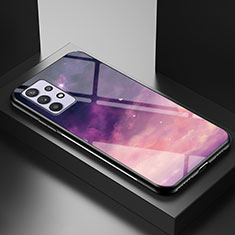Coque Contour Silicone et Vitre Motif Fantaisie Miroir Etui Housse LS1 pour Samsung Galaxy M32 5G Violet