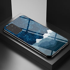 Coque Contour Silicone et Vitre Motif Fantaisie Miroir Etui Housse LS1 pour Samsung Galaxy Note 20 5G Bleu