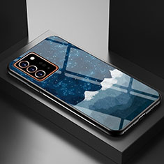 Coque Contour Silicone et Vitre Motif Fantaisie Miroir Etui Housse LS1 pour Samsung Galaxy Note 20 Ultra 5G Bleu