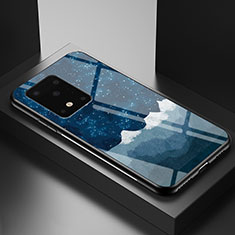 Coque Contour Silicone et Vitre Motif Fantaisie Miroir Etui Housse LS1 pour Samsung Galaxy S20 Plus 5G Bleu