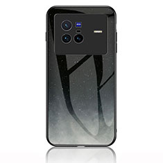Coque Contour Silicone et Vitre Motif Fantaisie Miroir Etui Housse LS1 pour Vivo X80 5G Gris