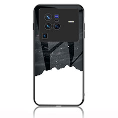 Coque Contour Silicone et Vitre Motif Fantaisie Miroir Etui Housse LS1 pour Vivo X80 Pro 5G Noir