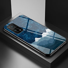 Coque Contour Silicone et Vitre Motif Fantaisie Miroir Etui Housse LS1 pour Xiaomi Mi 10T 5G Bleu