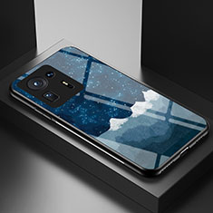 Coque Contour Silicone et Vitre Motif Fantaisie Miroir Etui Housse LS1 pour Xiaomi Mi Mix 4 5G Bleu