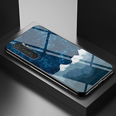 Coque Contour Silicone et Vitre Motif Fantaisie Miroir Etui Housse LS1 pour Xiaomi Mi Note 10 Lite Bleu