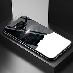 Coque Contour Silicone et Vitre Motif Fantaisie Miroir Etui Housse LS1 pour Xiaomi Poco X3 NFC Noir