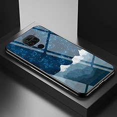 Coque Contour Silicone et Vitre Motif Fantaisie Miroir Etui Housse LS1 pour Xiaomi Redmi 10X 4G Bleu
