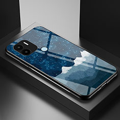 Coque Contour Silicone et Vitre Motif Fantaisie Miroir Etui Housse LS1 pour Xiaomi Redmi A1 Plus Bleu