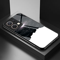Coque Contour Silicone et Vitre Motif Fantaisie Miroir Etui Housse LS1 pour Xiaomi Redmi Note 13 5G Noir