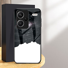 Coque Contour Silicone et Vitre Motif Fantaisie Miroir Etui Housse LS1 pour Xiaomi Redmi Note 13 Pro+ Plus 5G Noir