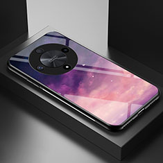 Coque Contour Silicone et Vitre Motif Fantaisie Miroir Etui Housse LS2 pour Huawei Honor X9b 5G Violet