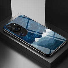 Coque Contour Silicone et Vitre Motif Fantaisie Miroir Etui Housse LS2 pour Huawei P60 Art Bleu