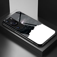 Coque Contour Silicone et Vitre Motif Fantaisie Miroir Etui Housse LS2 pour Huawei P60 Noir
