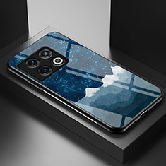 Coque Contour Silicone et Vitre Motif Fantaisie Miroir Etui Housse LS2 pour OnePlus 10 Pro 5G Bleu