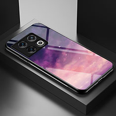Coque Contour Silicone et Vitre Motif Fantaisie Miroir Etui Housse LS2 pour OnePlus 10 Pro 5G Violet