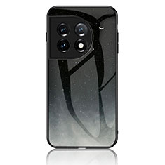 Coque Contour Silicone et Vitre Motif Fantaisie Miroir Etui Housse LS2 pour OnePlus 11 5G Gris