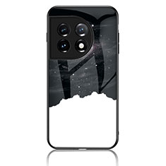 Coque Contour Silicone et Vitre Motif Fantaisie Miroir Etui Housse LS2 pour OnePlus 11 5G Noir
