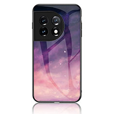 Coque Contour Silicone et Vitre Motif Fantaisie Miroir Etui Housse LS2 pour OnePlus 11 5G Violet