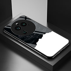Coque Contour Silicone et Vitre Motif Fantaisie Miroir Etui Housse LS2 pour Oppo Find X6 Pro 5G Noir