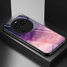 Coque Contour Silicone et Vitre Motif Fantaisie Miroir Etui Housse LS2 pour Oppo Find X6 Pro 5G Violet