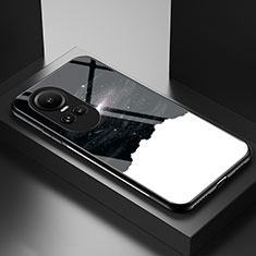 Coque Contour Silicone et Vitre Motif Fantaisie Miroir Etui Housse LS2 pour Oppo Reno10 5G Noir