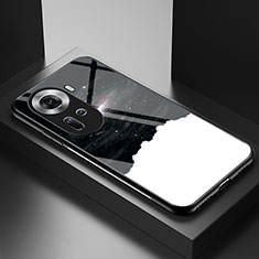 Coque Contour Silicone et Vitre Motif Fantaisie Miroir Etui Housse LS2 pour Oppo Reno11 5G Noir