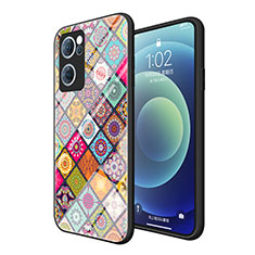 Coque Contour Silicone et Vitre Motif Fantaisie Miroir Etui Housse LS2 pour Oppo Reno7 5G Colorful