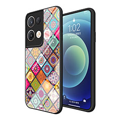 Coque Contour Silicone et Vitre Motif Fantaisie Miroir Etui Housse LS2 pour Oppo Reno8 Pro 5G Colorful