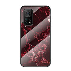 Coque Contour Silicone et Vitre Motif Fantaisie Miroir Etui Housse LS2 pour Xiaomi Mi 10T 5G Rouge