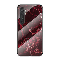 Coque Contour Silicone et Vitre Motif Fantaisie Miroir Etui Housse LS2 pour Xiaomi Mi Note 10 Lite Rouge