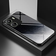 Coque Contour Silicone et Vitre Motif Fantaisie Miroir Etui Housse LS2 pour Xiaomi Redmi 13C Gris