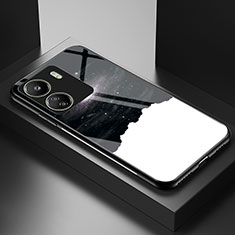 Coque Contour Silicone et Vitre Motif Fantaisie Miroir Etui Housse LS2 pour Xiaomi Redmi 13C Noir
